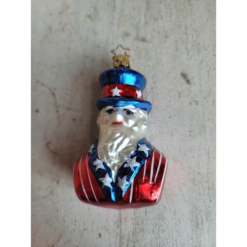 Patriotic glass Uncle Sam‎ Germany ornament Xmas USA July 4th